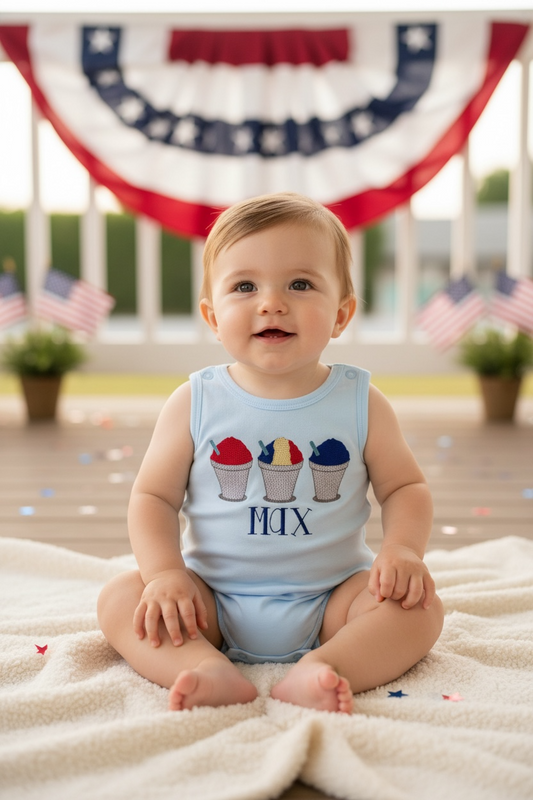 Boy Personalized Patriotic Sno-Cone Trio