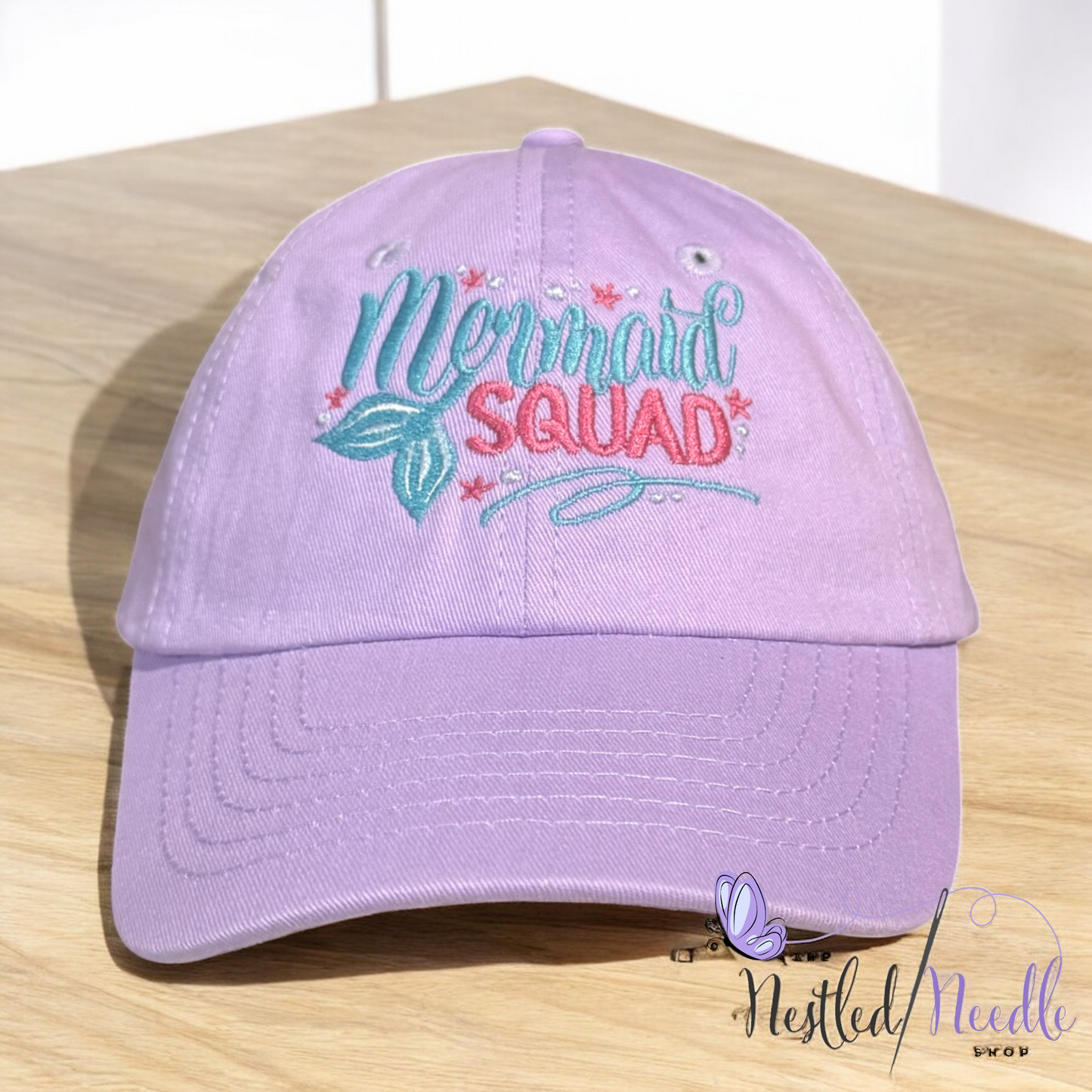 Infant Toddler Kid Personalized Lavender MERMAID SQUAD Cap
