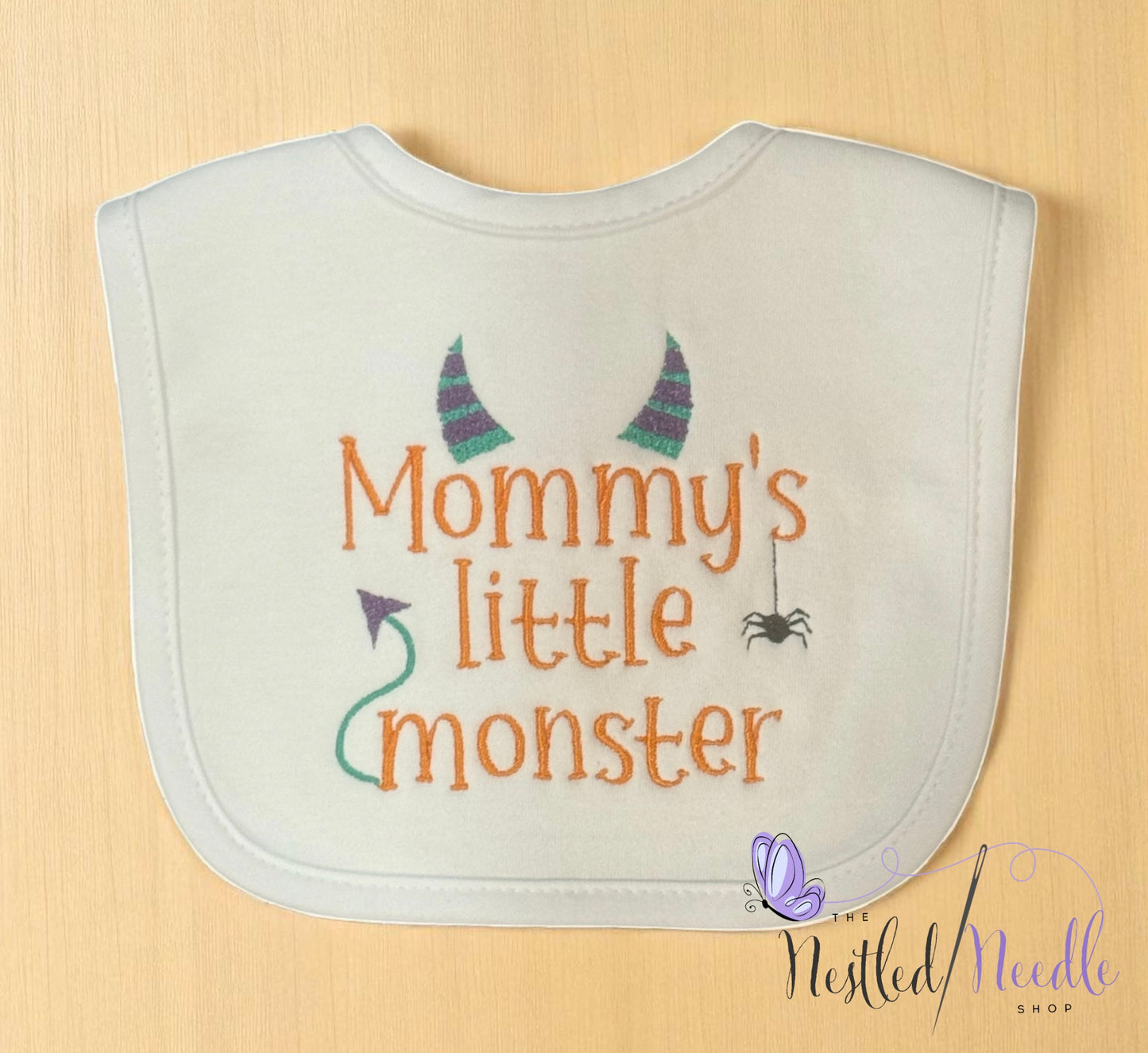 Boy “Mommy’s Little Monster” Halloween Baby Bib