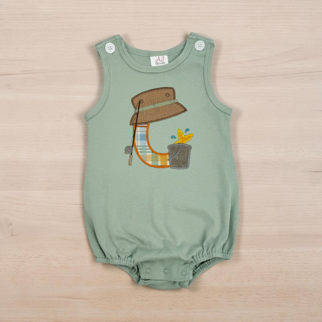Boy Personalized Fishing Appliqué Sun Bubble