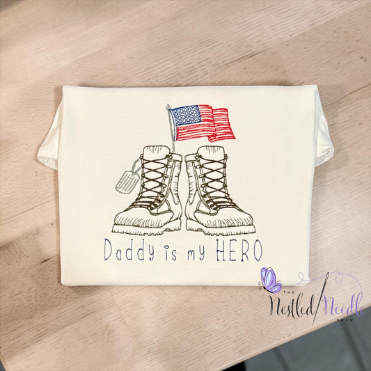 Boy Personalized “Daddy is My HERO” Patriotic Army Boots