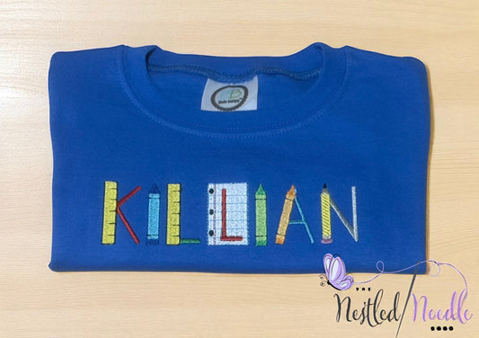Boy Personalized Back to School Font Shirt
