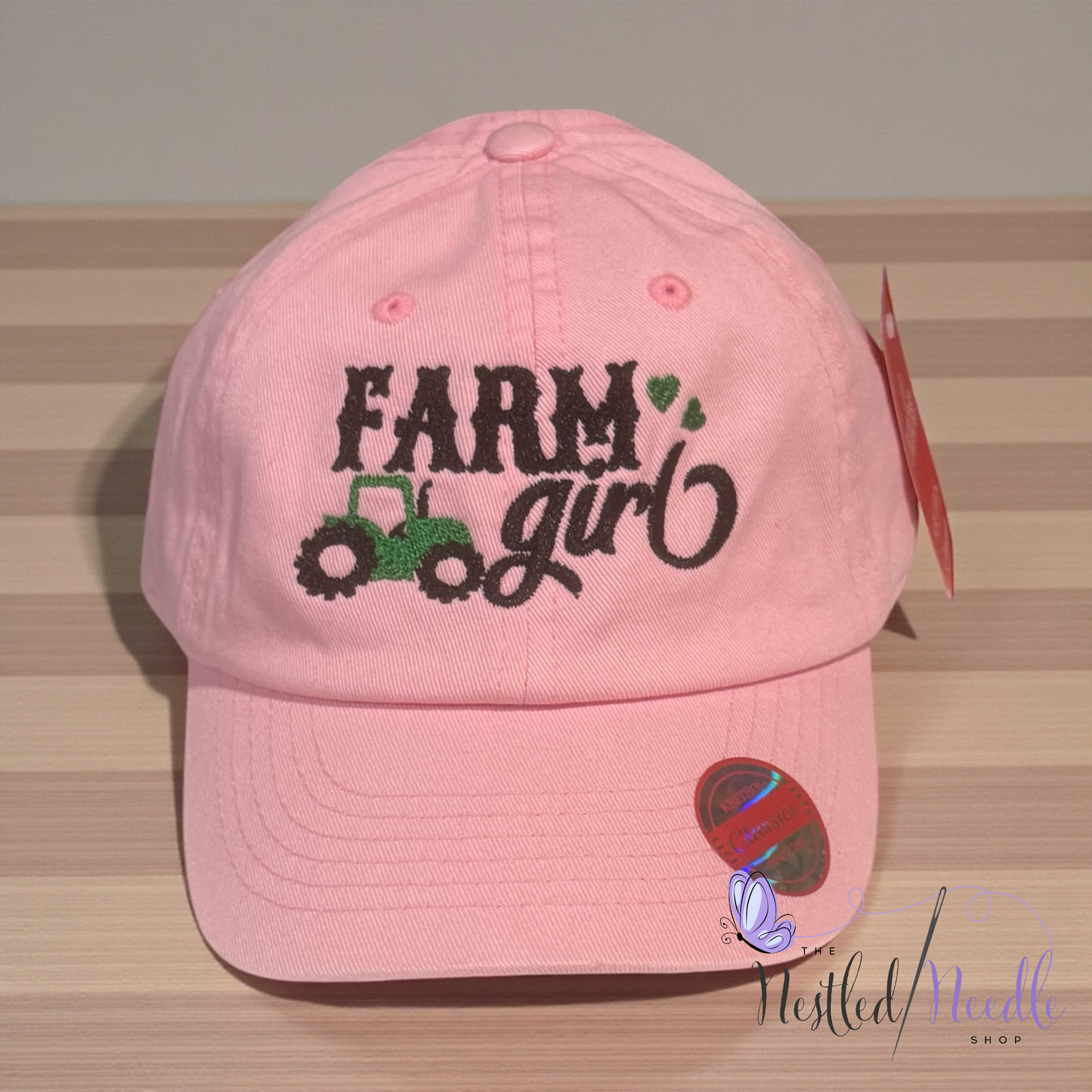 Infant Toddler Kid Personalized Pink FARM GIRL Cap