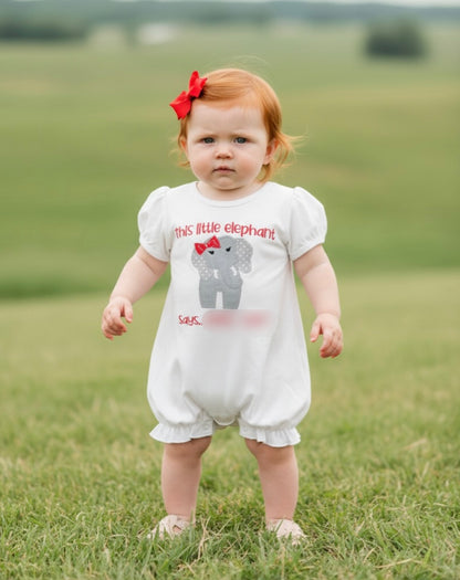Girl ELEPHANT Appliqué Embroidered Top