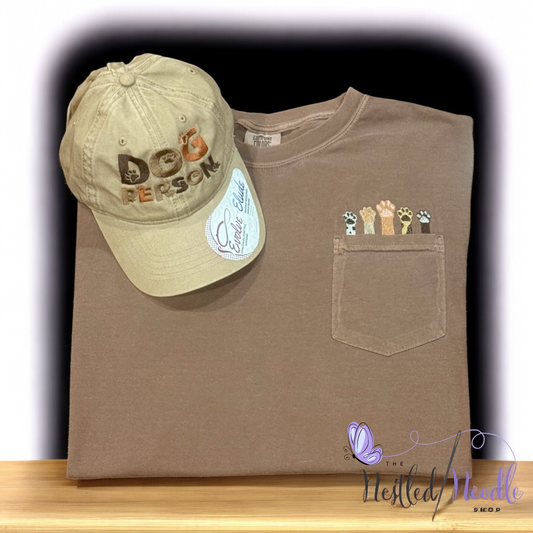 Women's Dog Paws Monogrammed Pocket Tee