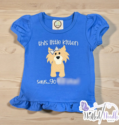 Girl WILDCAT Appliqué Embroidered Top