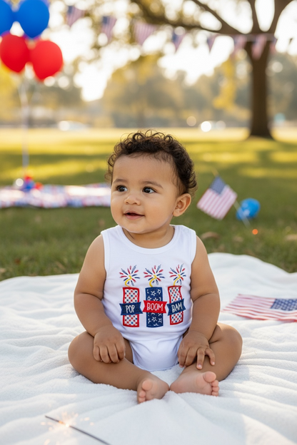 Boy Personalized Firecracker Trio Appliqué Top