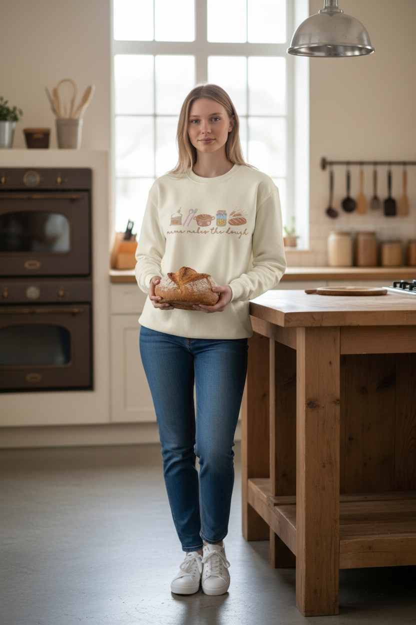 Women's "Mama Makes the Dough" Sourdough Baker Tee/Sweatshirt