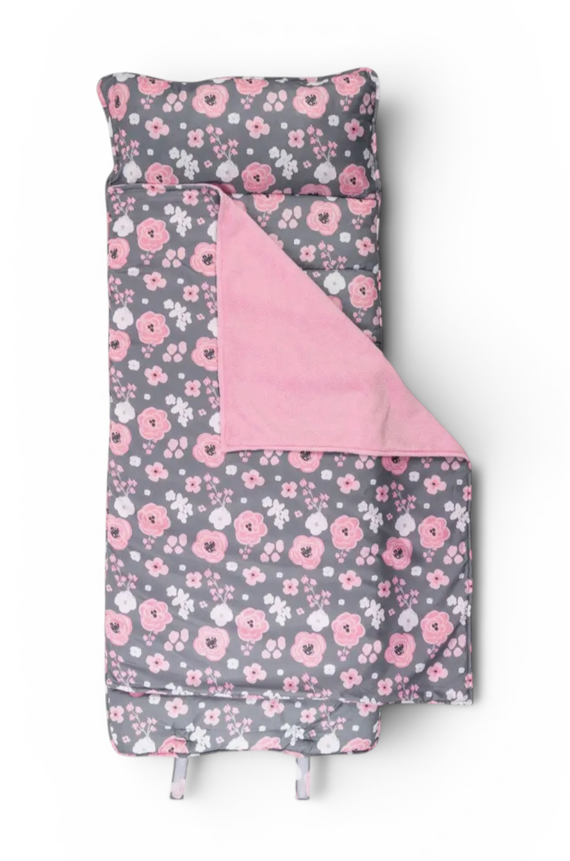 Stephen Joseph PINK CHARCOAL FLORAL Nap Mat