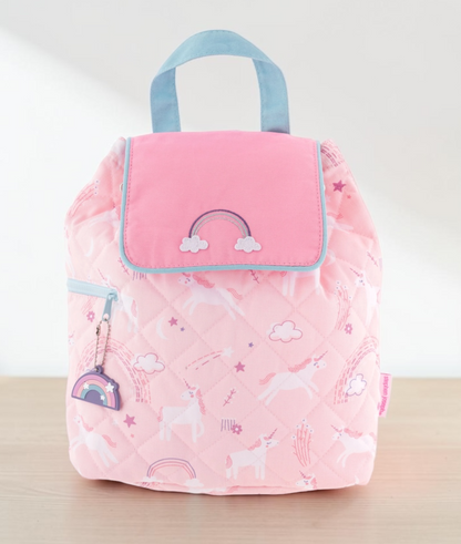 Stephen Joseph PASTEL RAINBOWS & UNICORNS Quilted Backpack