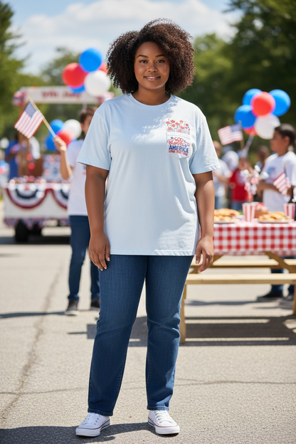 Women's Patriotic Floral Pocket Tee
