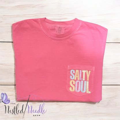 Women's "Salty Soul" Pocket Tee