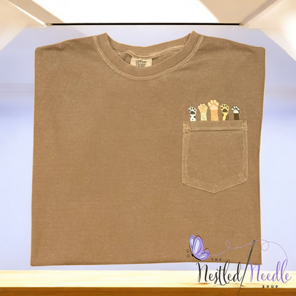 Women's Dog Paws Monogrammed Pocket Tee