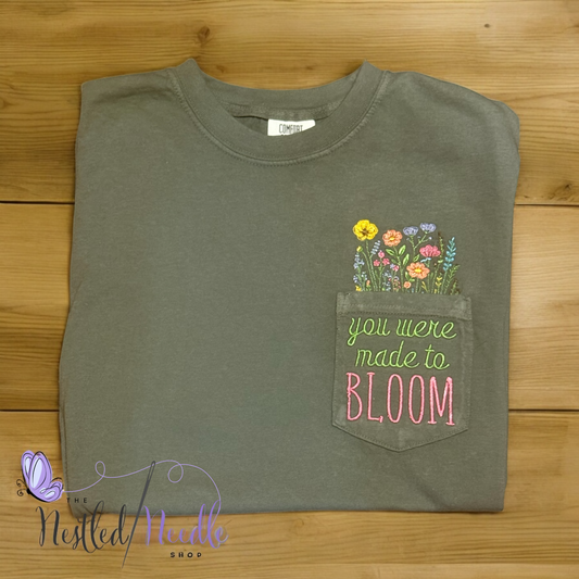 Women's "You Were Made to Bloom" Pocket Tee