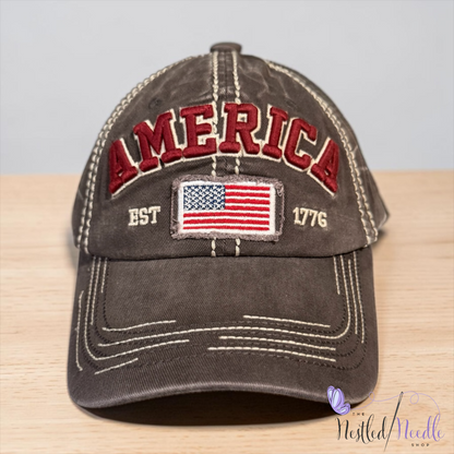 Women’s "America" Patriotic Vintage Style Cap