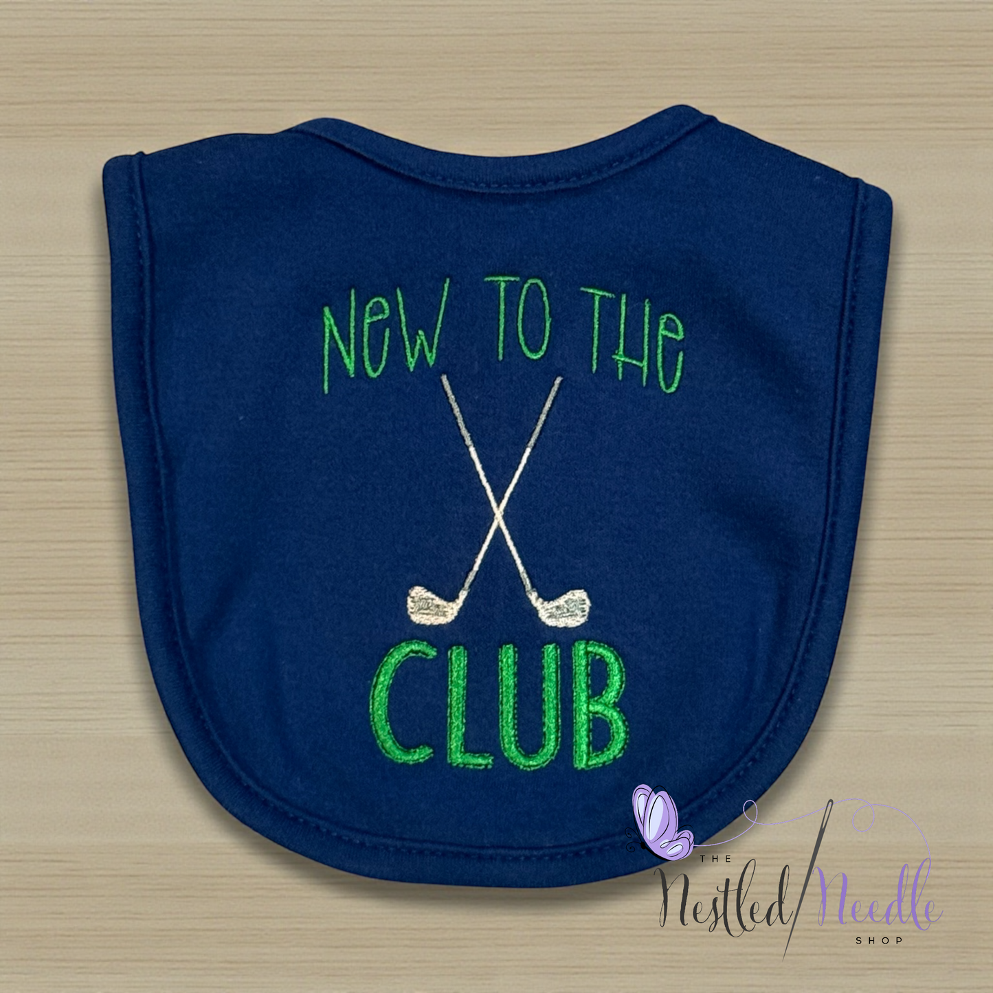 Boy Golf Themed Baby Bib & Burp Cloth Set