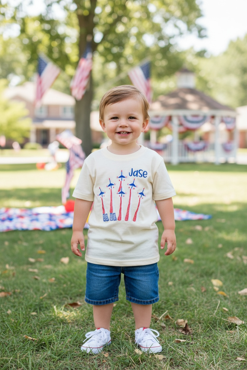 Boy Personalized Patriotic Flying Jets