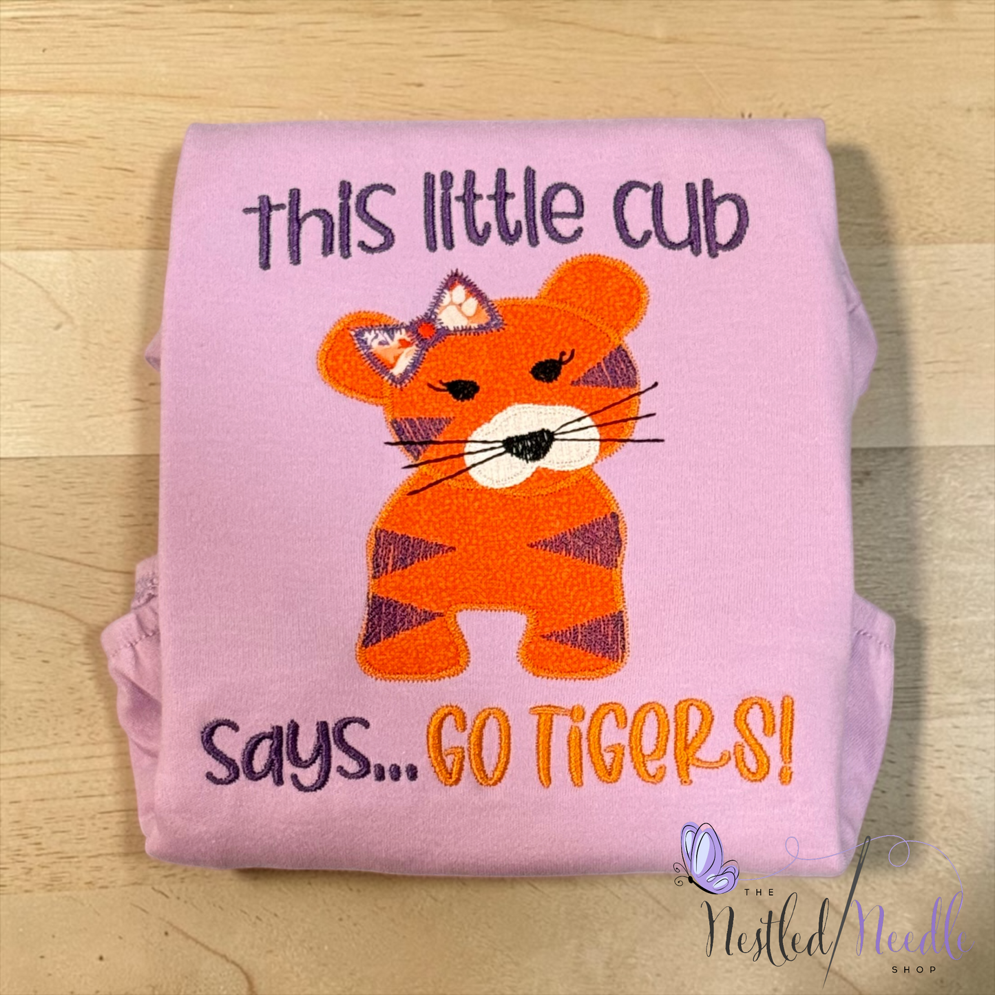 Girl TIGER Appliqué Embroidered Top