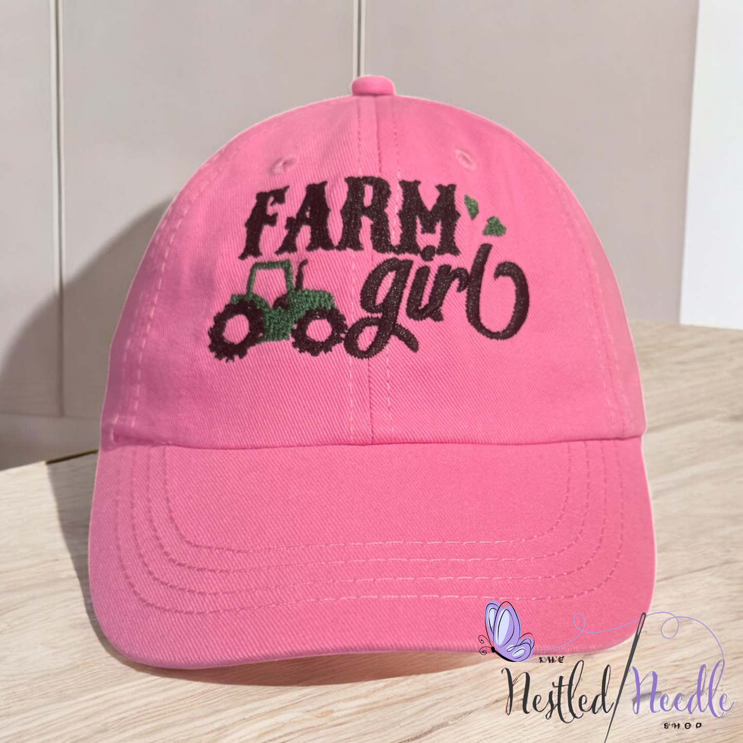 Infant Toddler Kid Personalized Pink FARM GIRL Cap