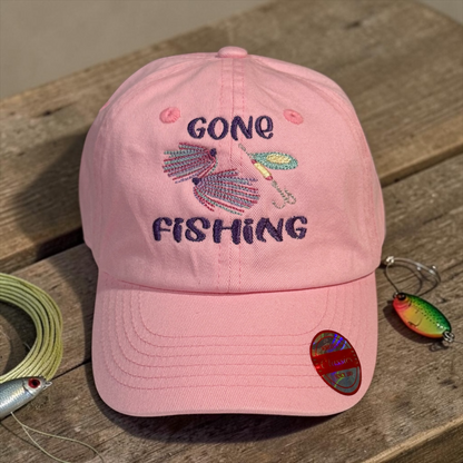 Infant Toddler Kid Personalized Pink GONE FISHING Cap