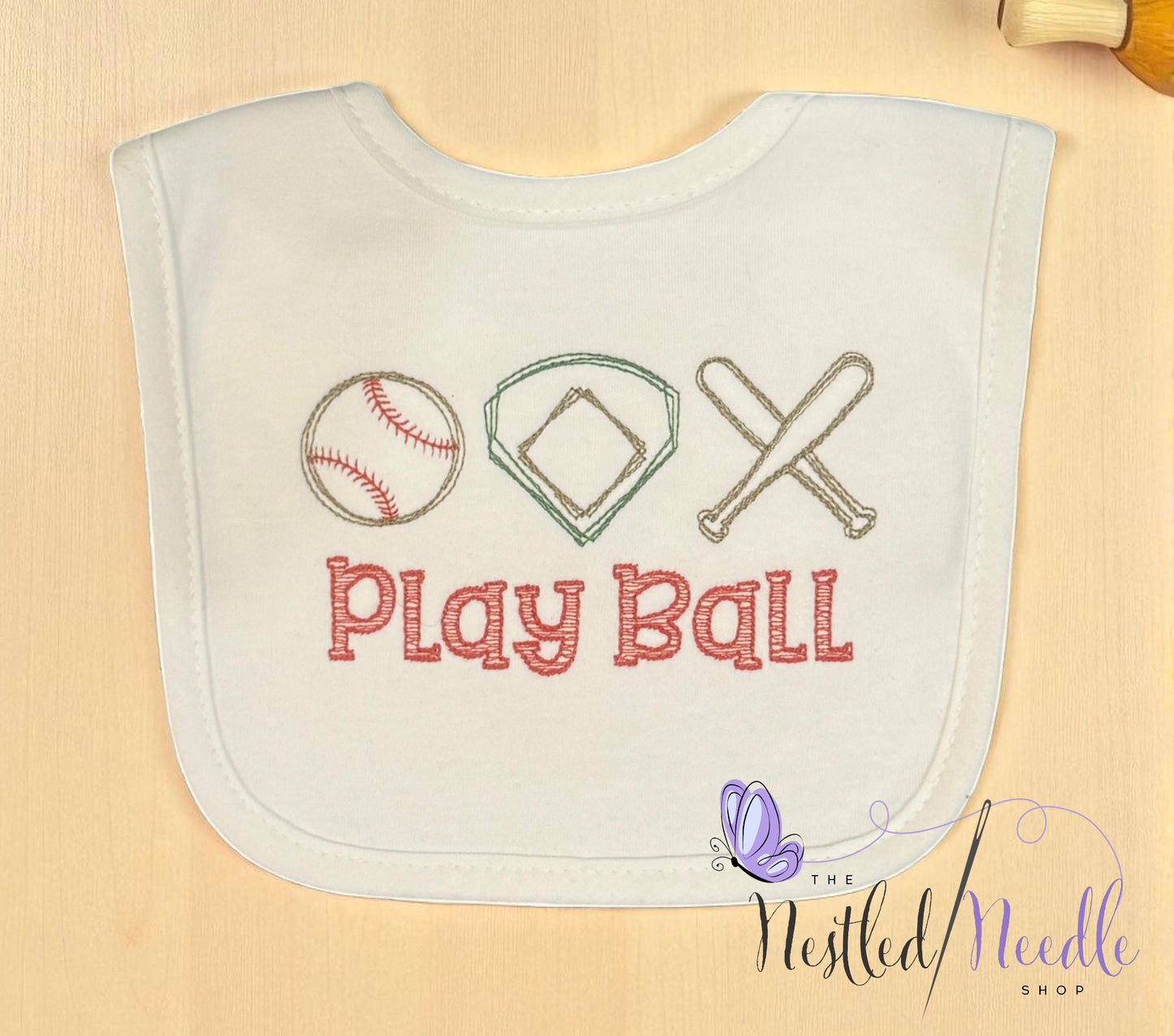 Boy Baseball Themed Baby Bib Set