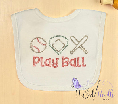 Boy Baseball Themed Baby Bib Set