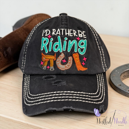 Women’s "I'd Rather Be Riding" Vintage Style Cap