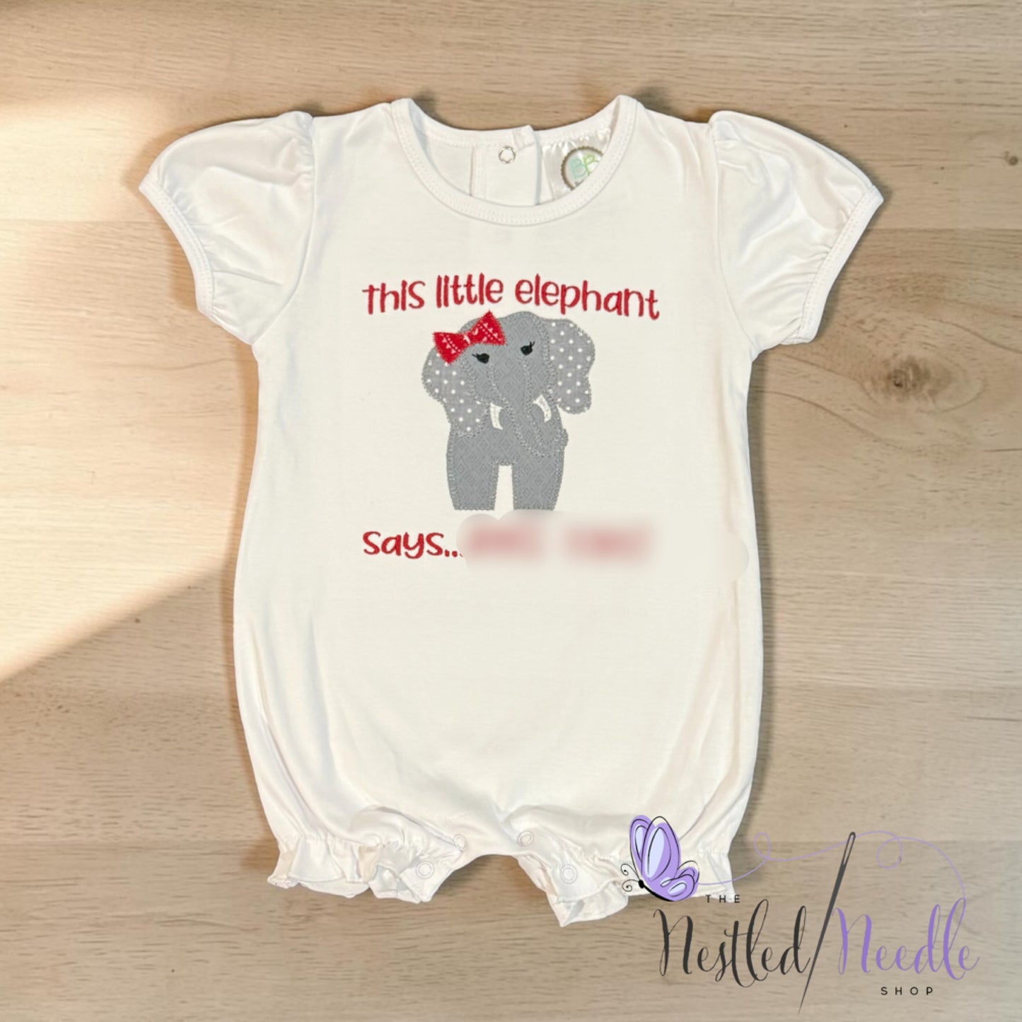 Girl ELEPHANT Appliqué Embroidered Top