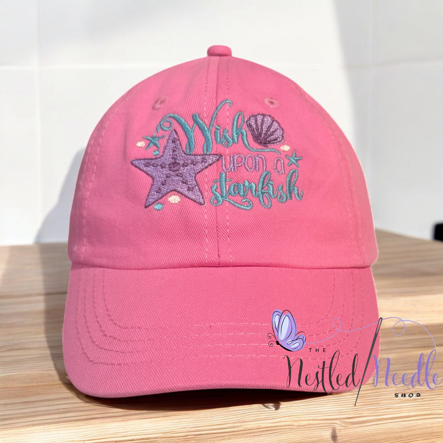 Infant Toddler Kid Personalized Pink WISH UPON A STARFISH Cap