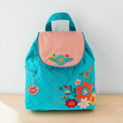 Stephen Joseph TURQUOISE FLORAL Quilted Backpack