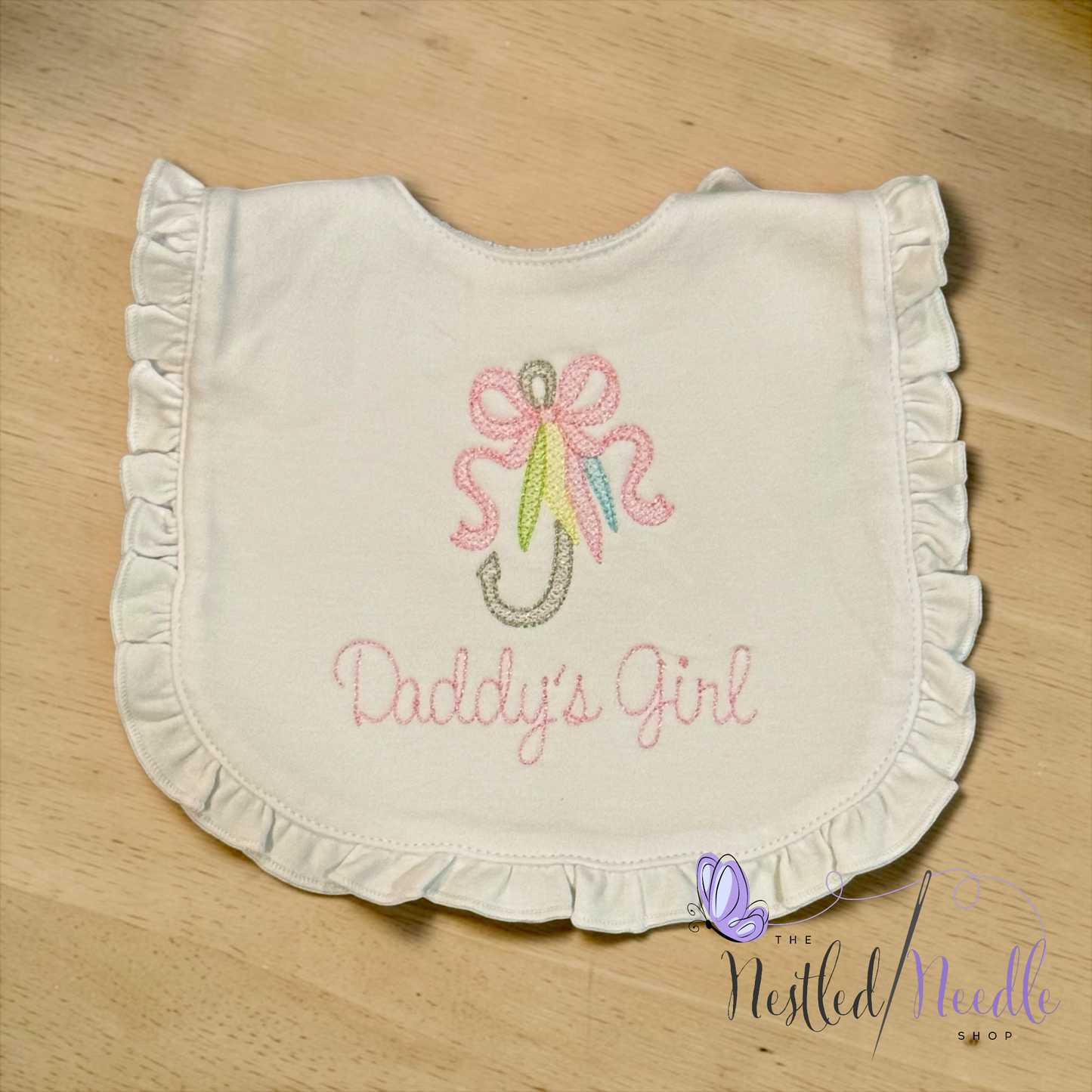 Daddy’s Girl Fishing Lures Ruffle Bib and Burp Cloth Set
