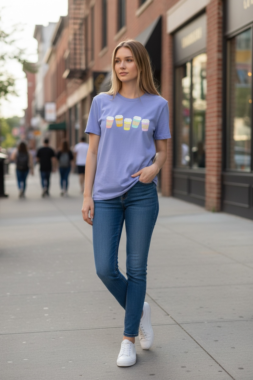 Women's Row of Tumbler Cups Tee/Sweatshirt