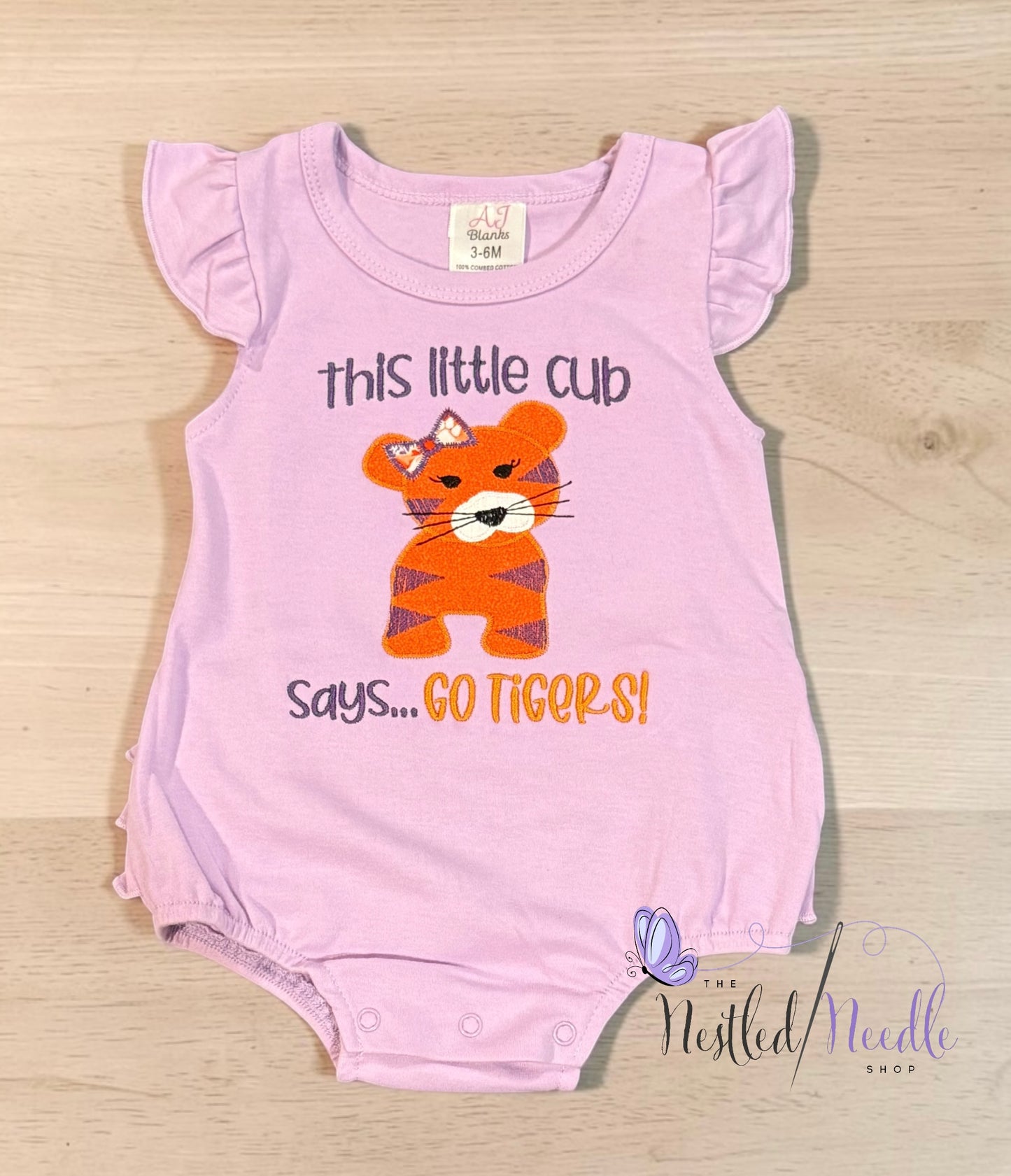 Girl TIGER Appliqué Embroidered Top