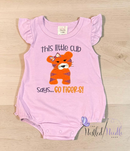 Girl TIGER Appliqué Embroidered Top