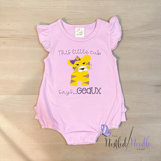 Girl "Geaux" TIGER Appliqué Embroidered Top