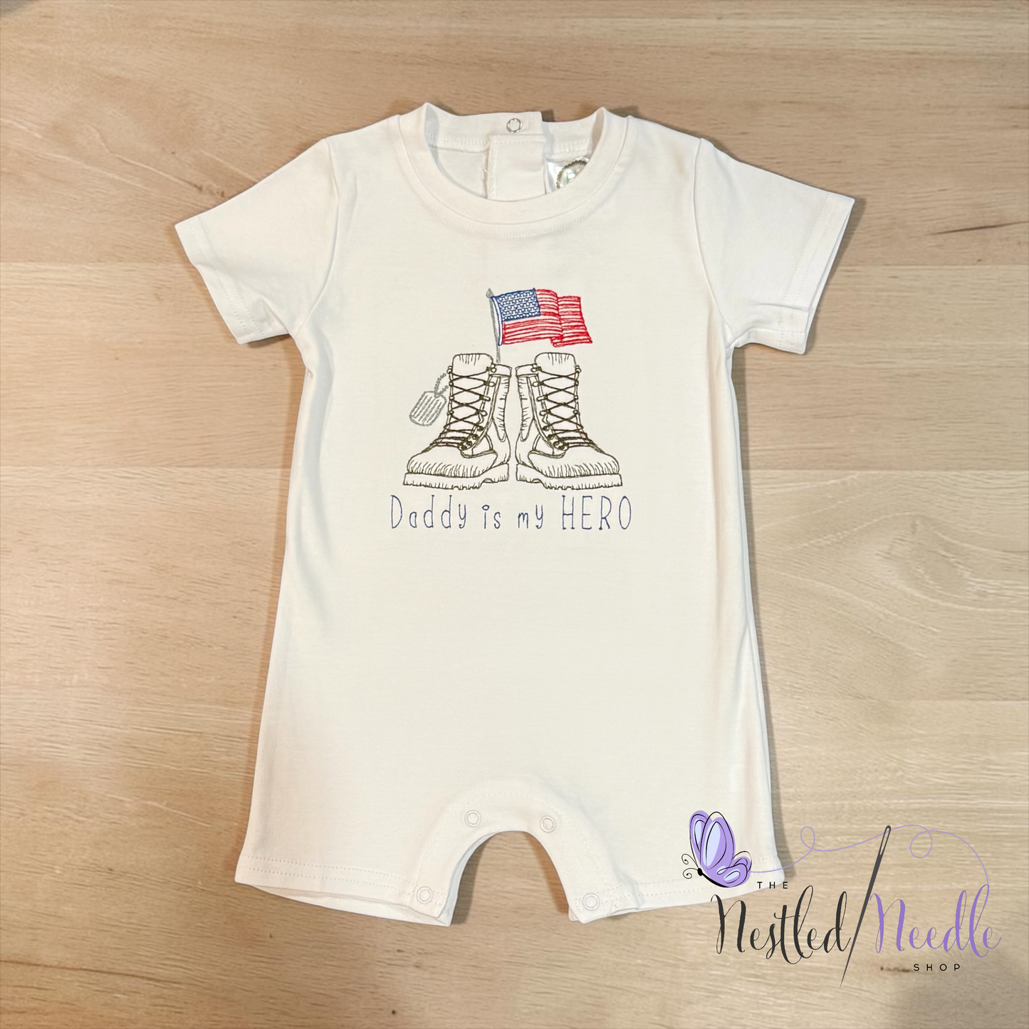 Boy Personalized “Daddy is My HERO” Patriotic Army Boots