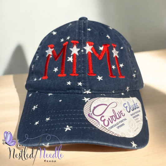 Women's Personalized Stars "MIMI, NONNA, NANA, GRAMMY, MAMA, MOM, YAYA, GIGI" Cap