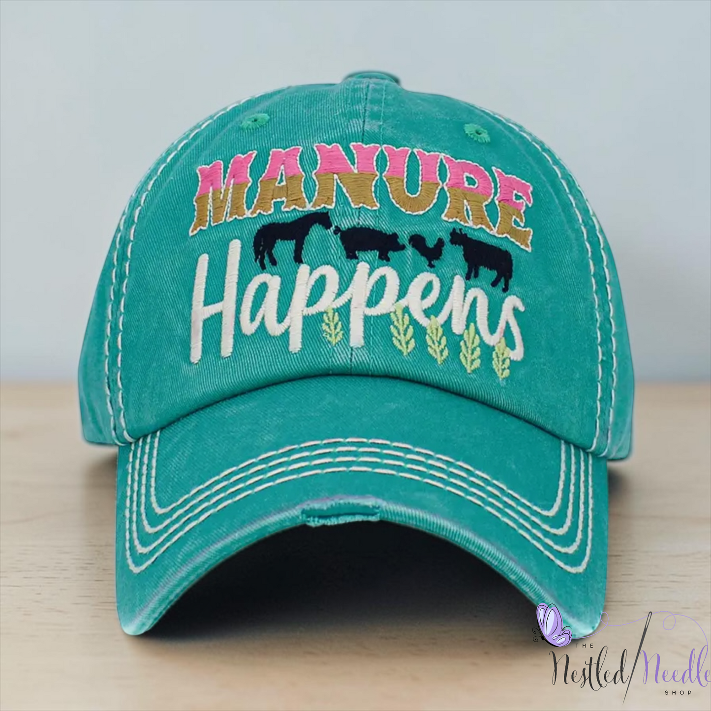 Women’s "Manure Happens" Vintage Style Cap
