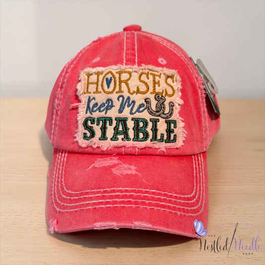 Women’s "Horses Keep Me Stable" Vintage Style Cap