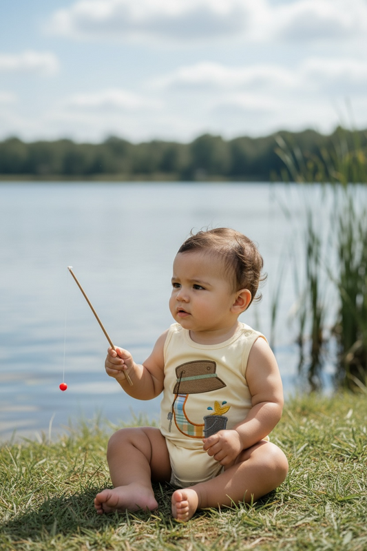 Boy Personalized Fishing Appliqué Sun Bubble