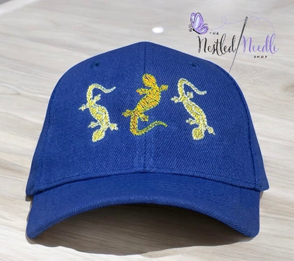 Infant Toddler Kid Personalized LIZARD TRIO Cap