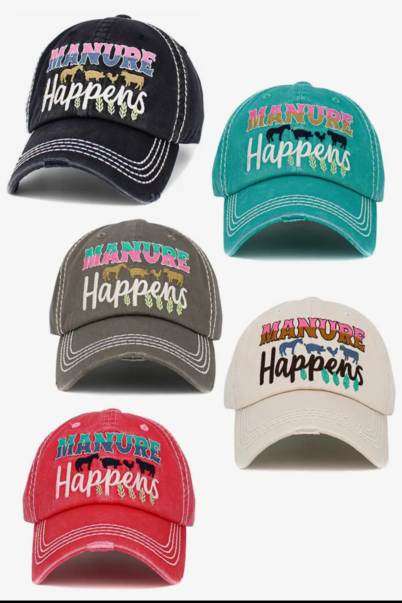 Women’s "Manure Happens" Vintage Style Cap