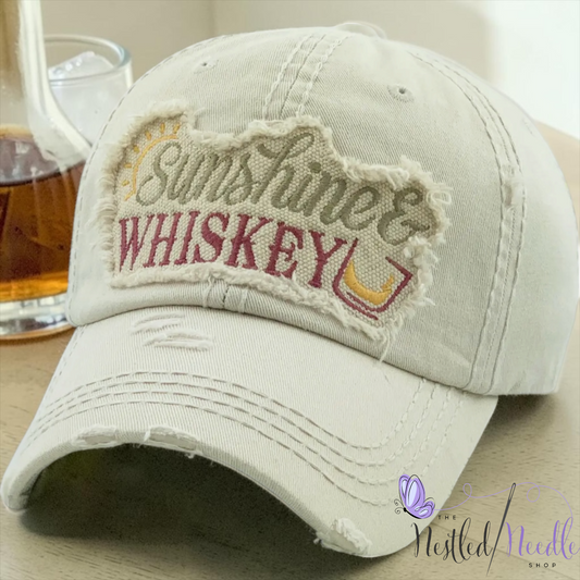 Women’s "Sunshine & Whiskey" Vintage Style Cap