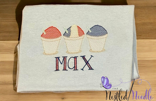 Boy Personalized Patriotic Sno-Cone Trio