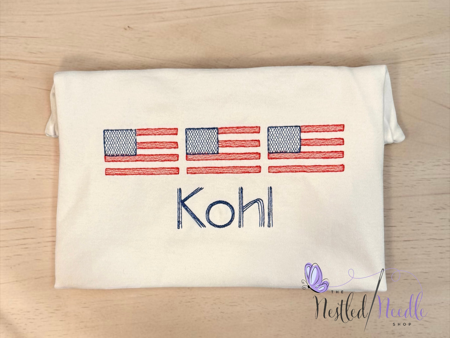 Boy Personalized American Flag Trio