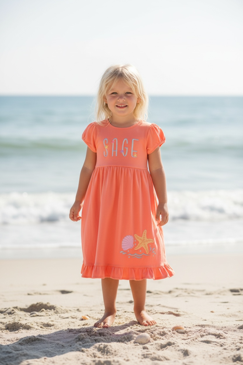 Girl Personalized Beach Themed Dress