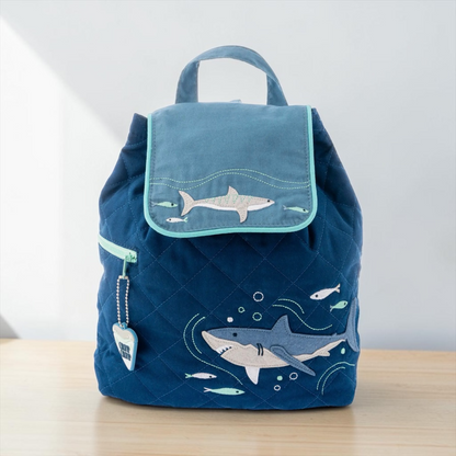 Stephen Joseph NAVY SHARK Quilted Backpack