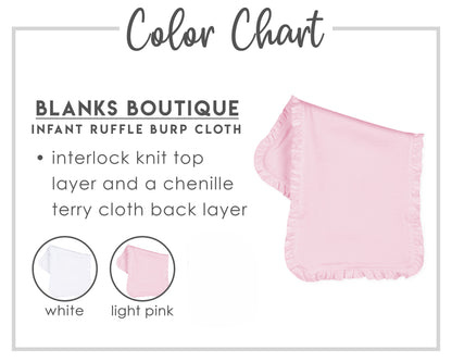Girl Golf Themed Ruffle Baby Bib & Burp Cloth Set