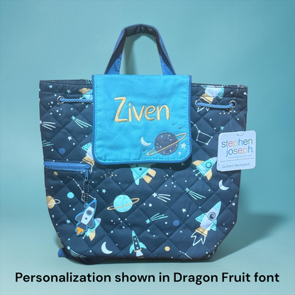 Stephen Joseph GRAY & BLUE SPACE Quilted Backpack